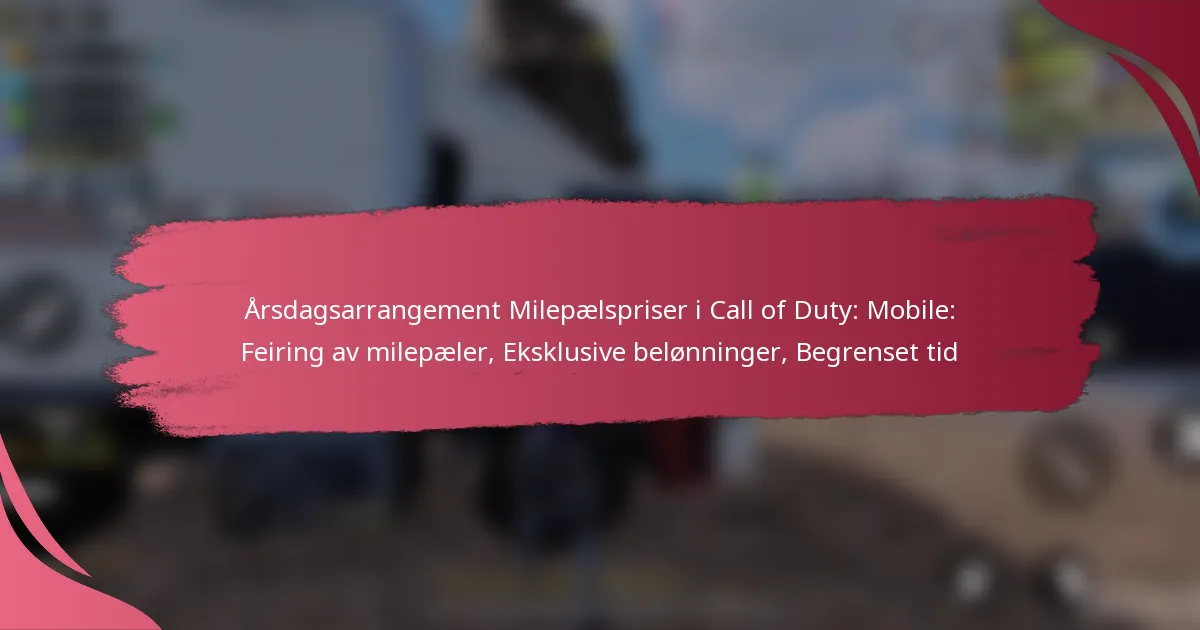 Årsdagsarrangement Milepælspriser i Call of Duty: Mobile: Feiring av milepæler, Eksklusive belønninger, Begrenset tid