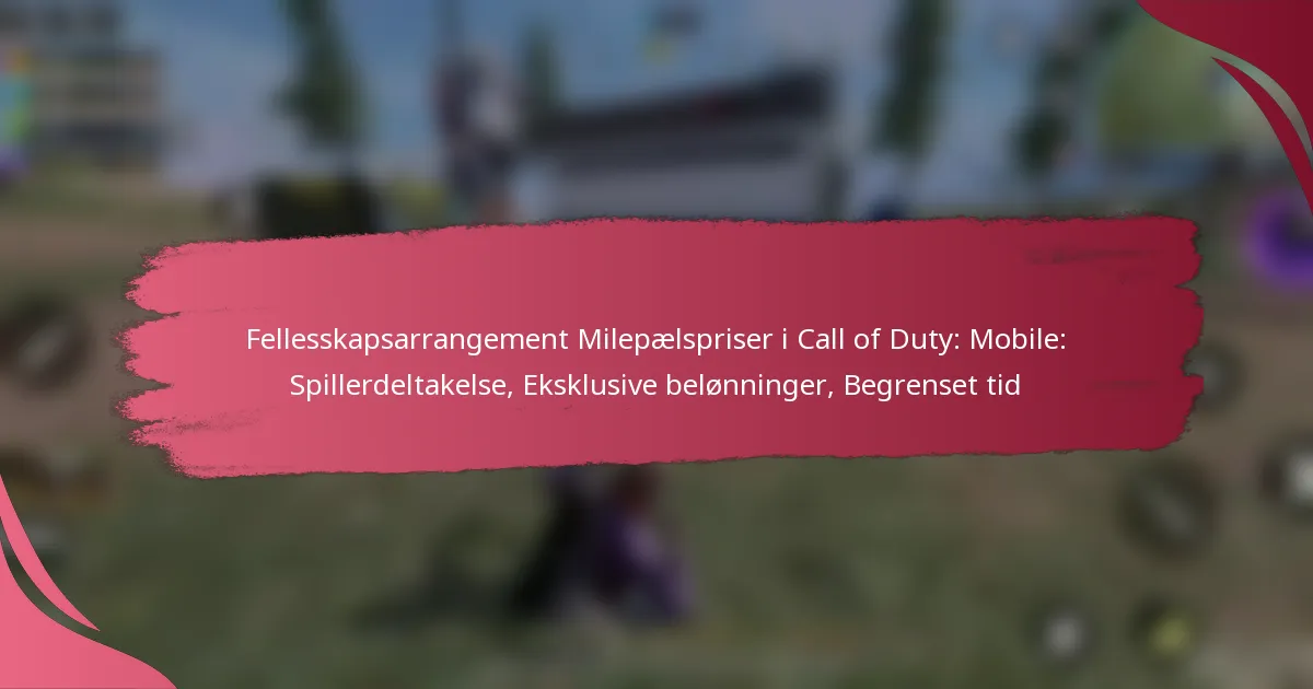 Fellesskapsarrangement Milepælspriser i Call of Duty: Mobile: Spillerdeltakelse, Eksklusive belønninger, Begrenset tid