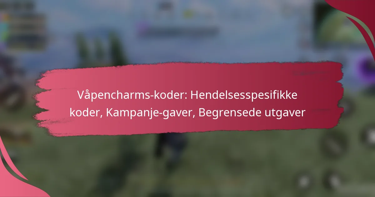 Våpencharms-koder: Hendelsesspesifikke koder, Kampanje-gaver, Begrensede utgaver