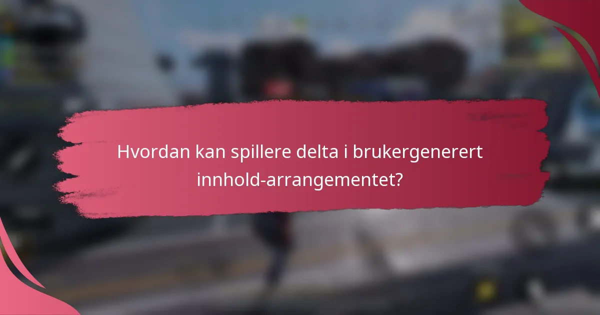 Hvordan kan spillere delta i brukergenerert innhold-arrangementet?