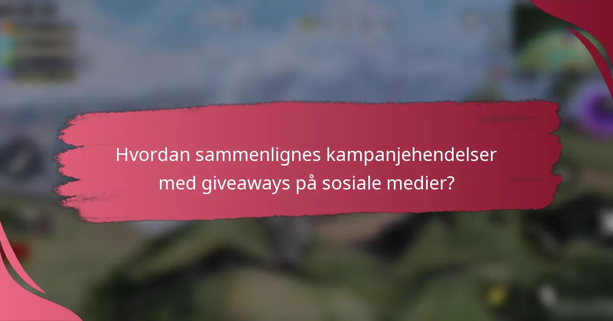 Hvordan sammenlignes kampanjehendelser med giveaways på sosiale medier?