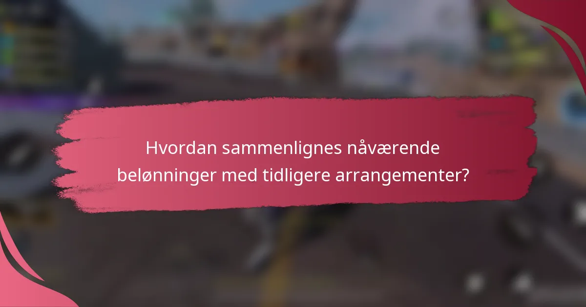 Hvordan sammenlignes nåværende belønninger med tidligere arrangementer?