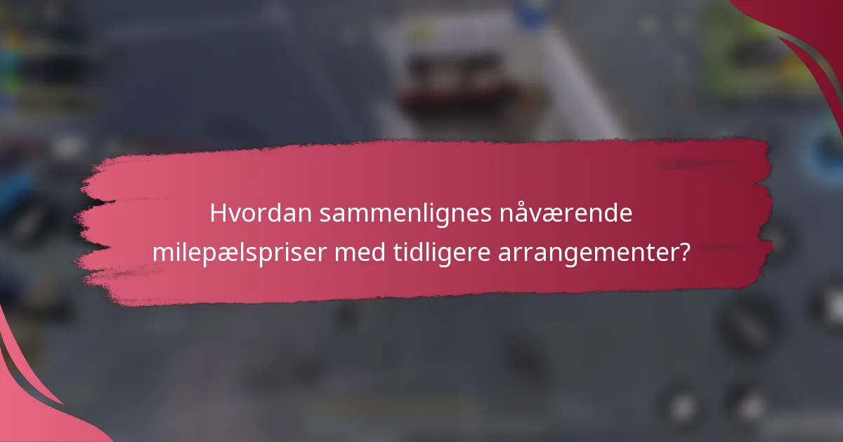 Hvordan sammenlignes nåværende milepælspriser med tidligere arrangementer?